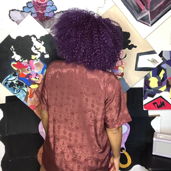 Mid-length button up silk dress - Picture 4 of 4